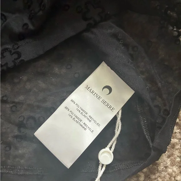 Marine Serre Black Sheer Textured Top and Tights - Picture 5 of 9